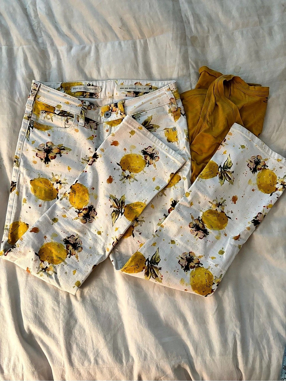 Pilcro and The Letterpress Lemon Grove High-Rise Cropped Bootcut Jeans Cropped